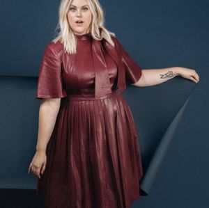 Maroon leather dress